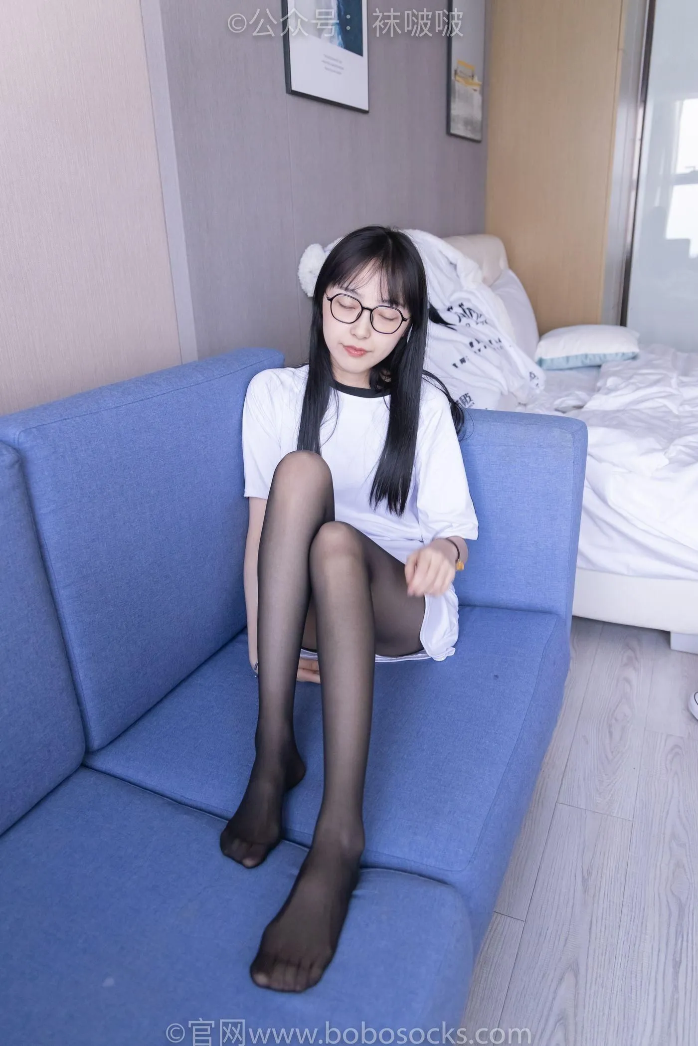 [BoBoSocks袜啵啵]NO.067 稚予-匡威帆布鞋、黑丝 [125P]插图6